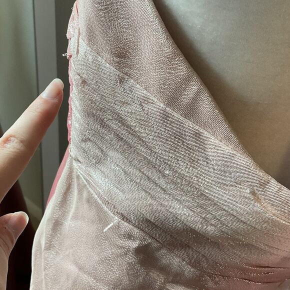 NWT David Meister Metallic Pink Ombré Halter Neck Gown Size 8 - Picture 10 of 10